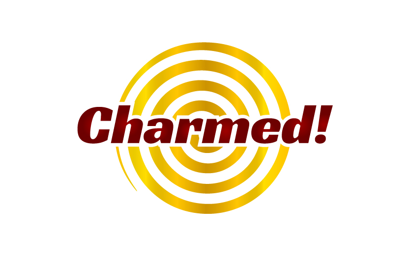Charmed Logo with gold spiral background